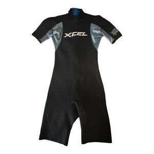 XCEL Thermolite 2.0 Shorty Wetsuit Men's Black Blue Zip‎ Back Size Medium